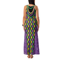 Mardi Gras Strings of Beads Family Matching Tank Maxi Dress and Hawaiian Shirt - Wonder Print Shop