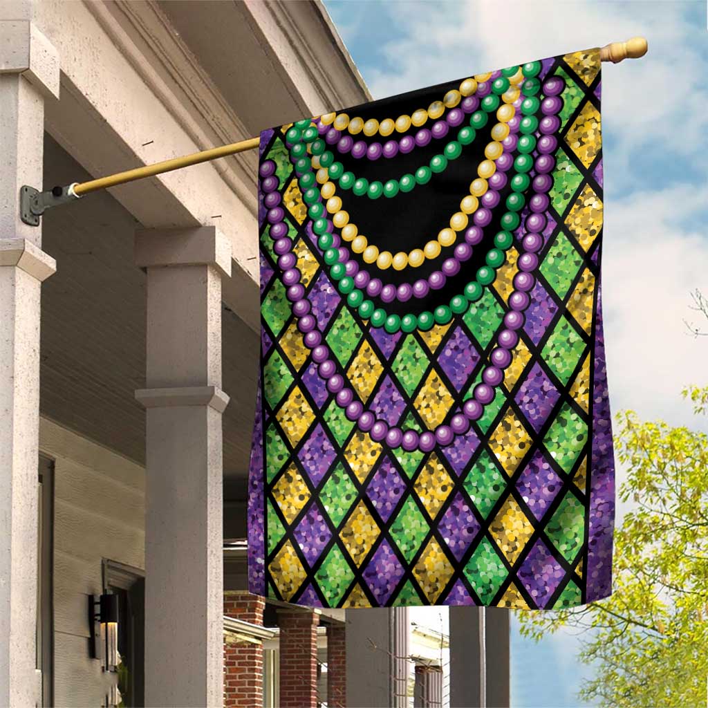 Mardi Gras Strings of Beads Garden Flag - Wonder Print Shop