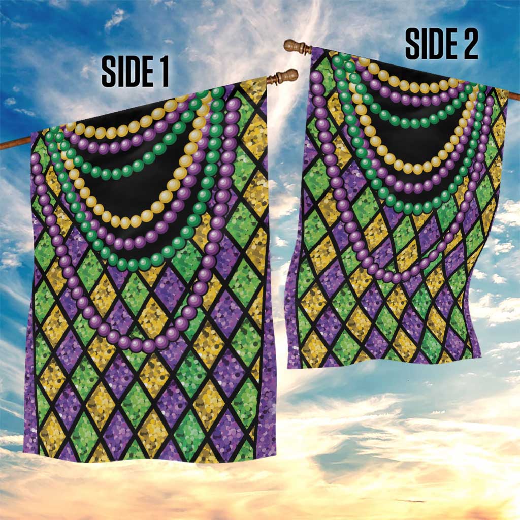 Mardi Gras Strings of Beads Garden Flag - Wonder Print Shop
