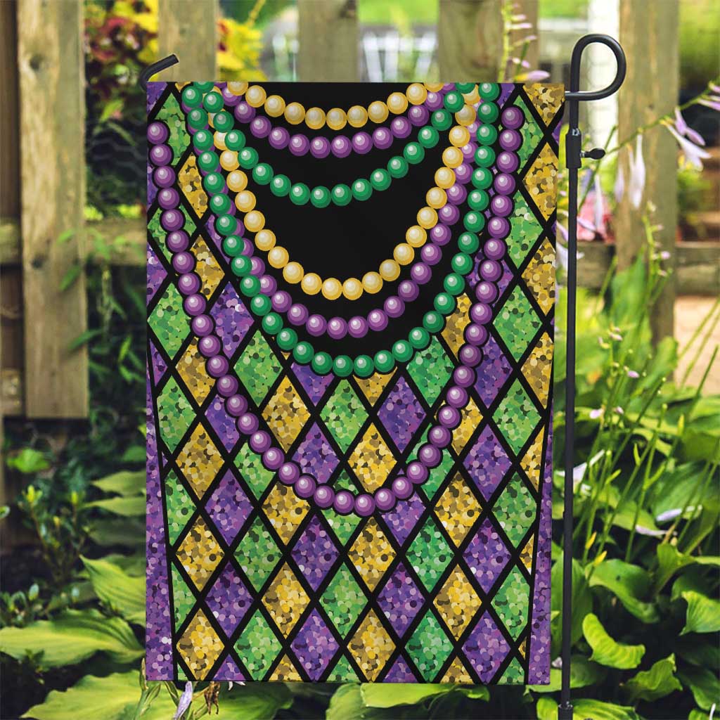 Mardi Gras Strings of Beads Garden Flag - Wonder Print Shop