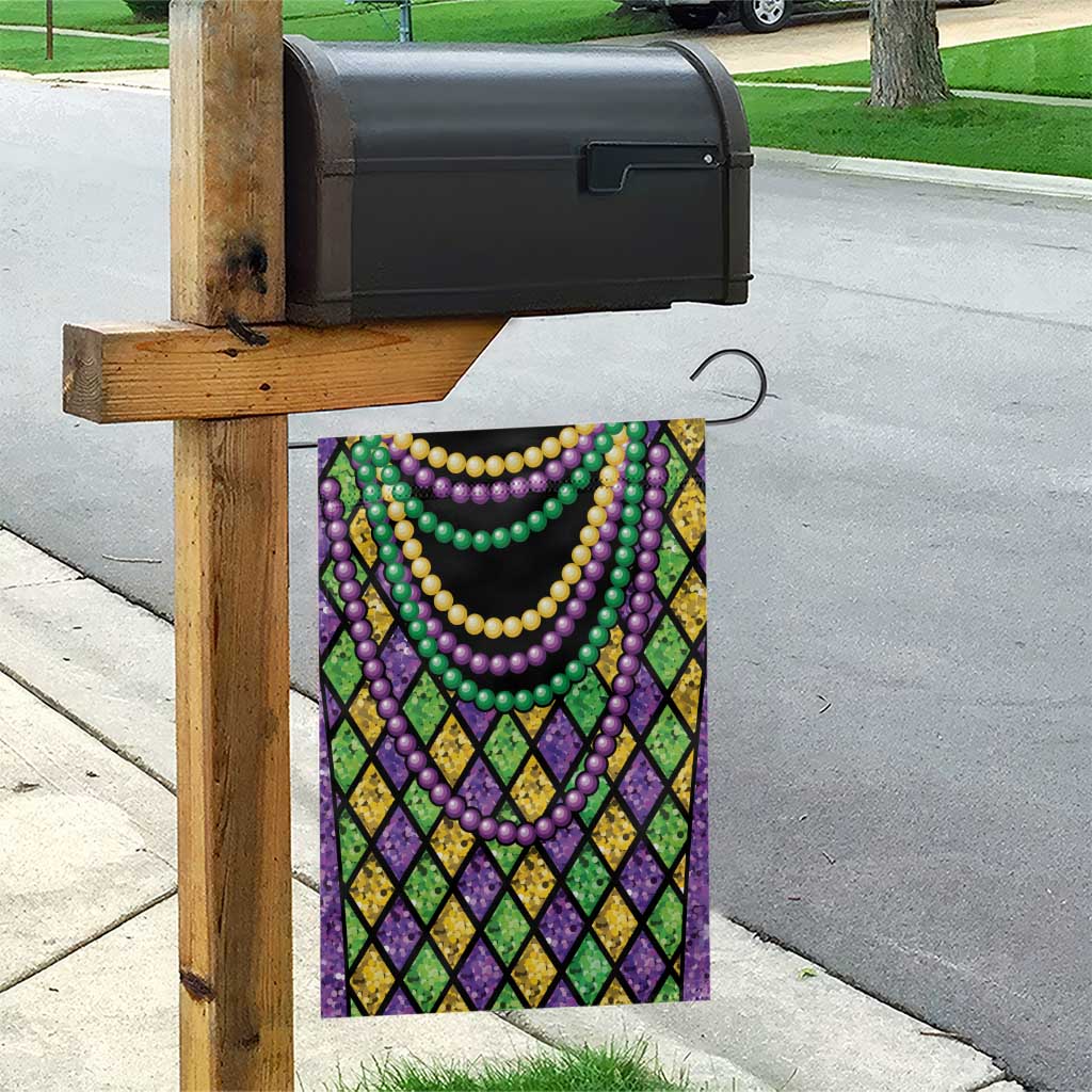 Mardi Gras Strings of Beads Garden Flag - Wonder Print Shop