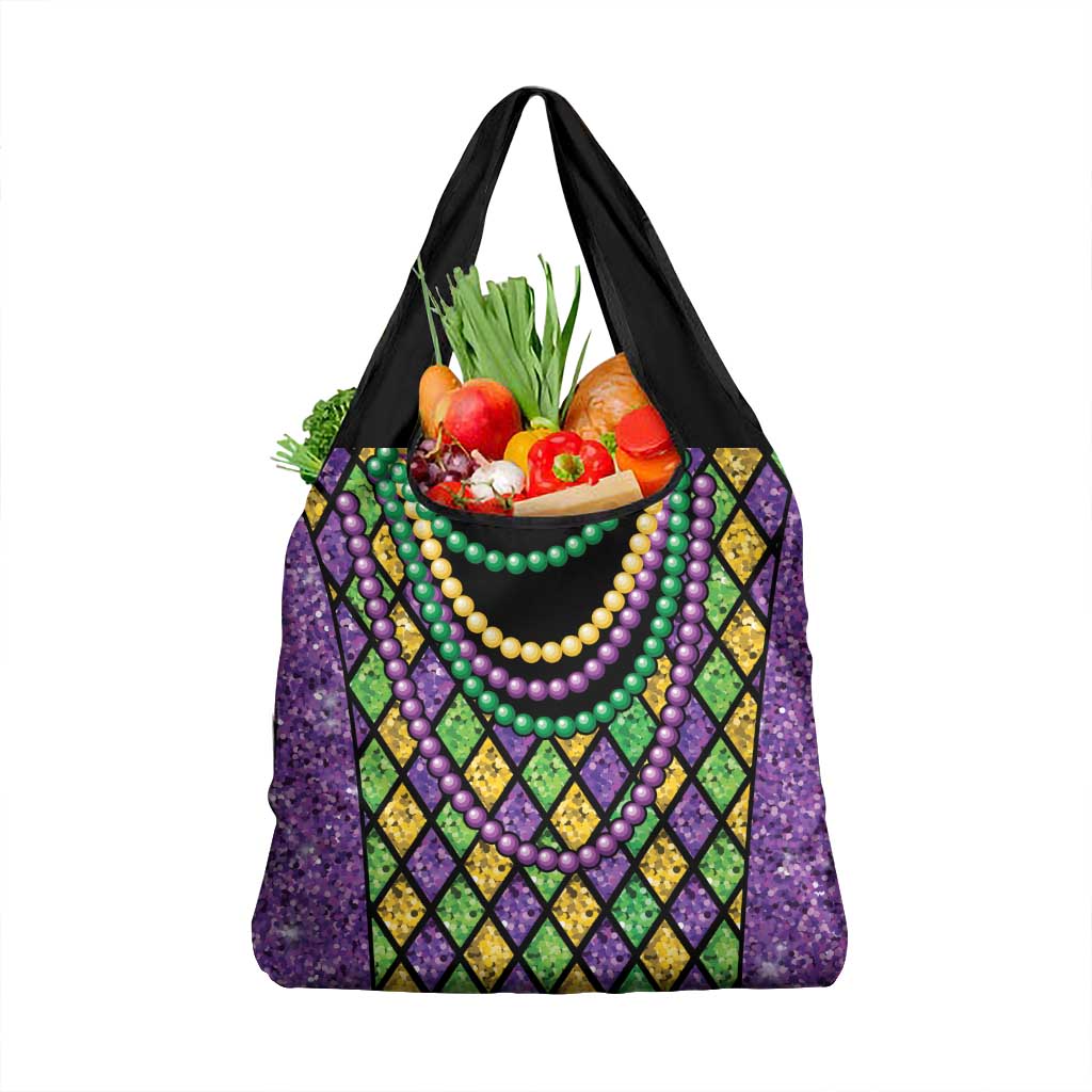 Mardi Gras Strings of Beads Grocery Bag