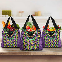 Mardi Gras Strings of Beads Grocery Bag