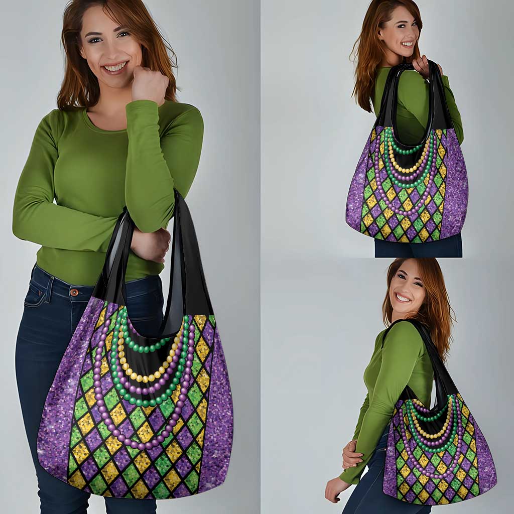 Mardi Gras Strings of Beads Grocery Bag