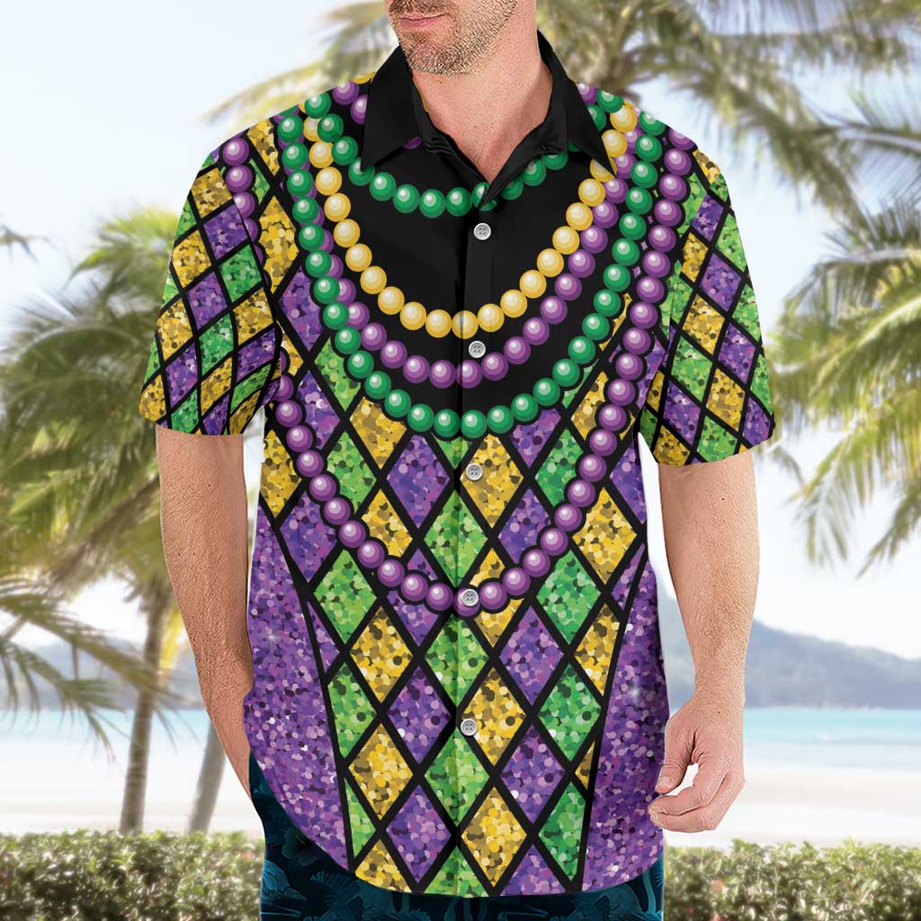 Mardi Gras Strings of Beads Hawaiian Shirt - Wonder Print Shop