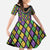 Mardi Gras Strings of Beads Kid Short Sleeve Dress - Wonder Print Shop