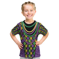 Mardi Gras Strings of Beads Kid T Shirt - Wonder Print Shop