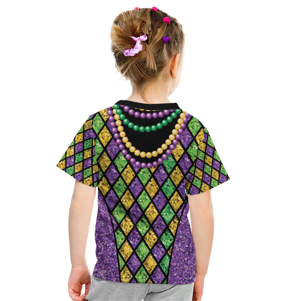 Mardi Gras Strings of Beads Kid T Shirt - Wonder Print Shop