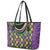 Mardi Gras Strings of Beads Leather Tote Bag