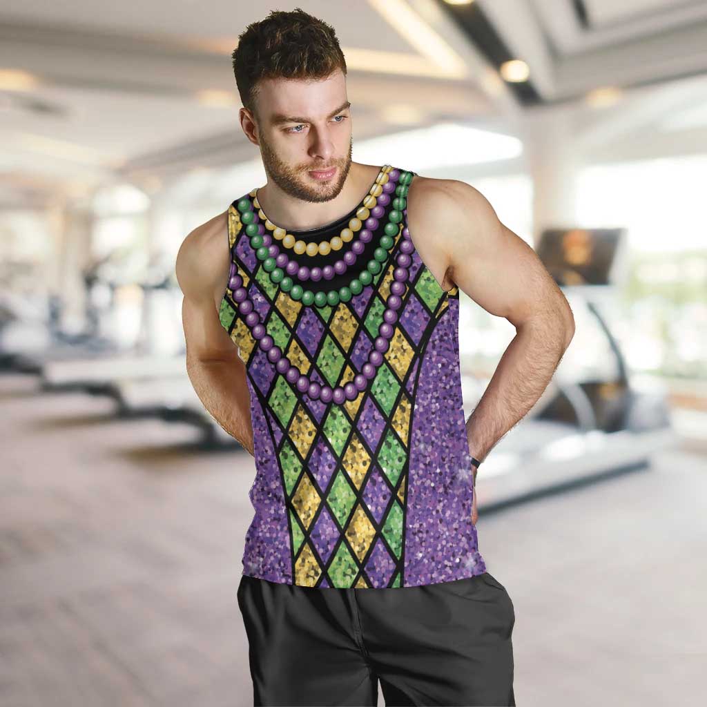 Mardi Gras Strings of Beads Men Tank Top - Wonder Print Shop