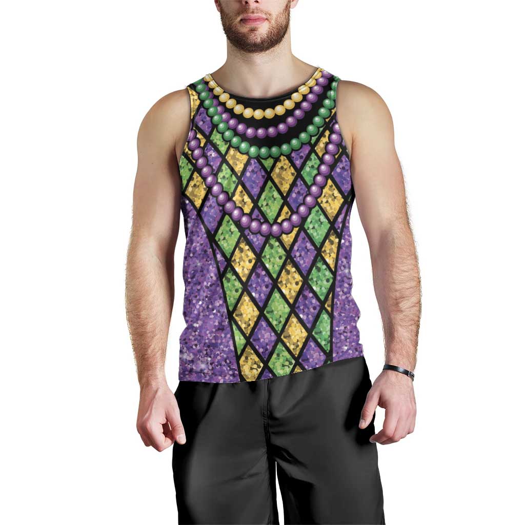 Mardi Gras Strings of Beads Men Tank Top - Wonder Print Shop