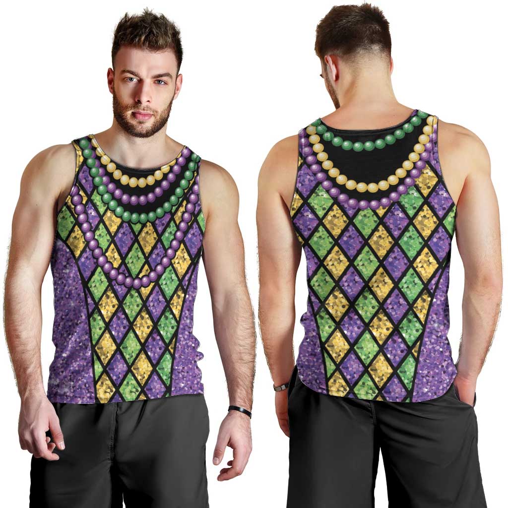 Mardi Gras Strings of Beads Men Tank Top - Wonder Print Shop
