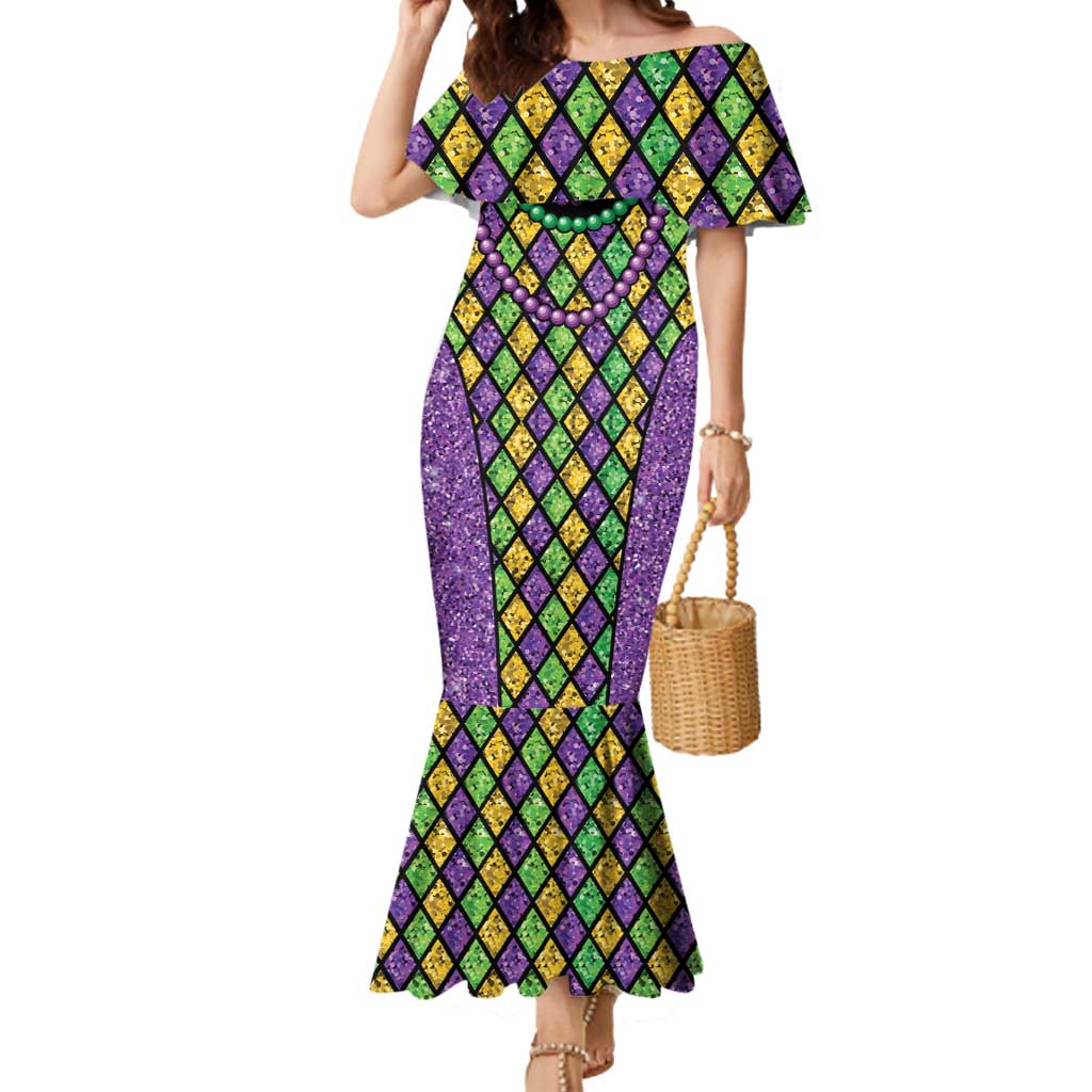 Mardi Gras Strings of Beads Mermaid Dress - Wonder Print Shop