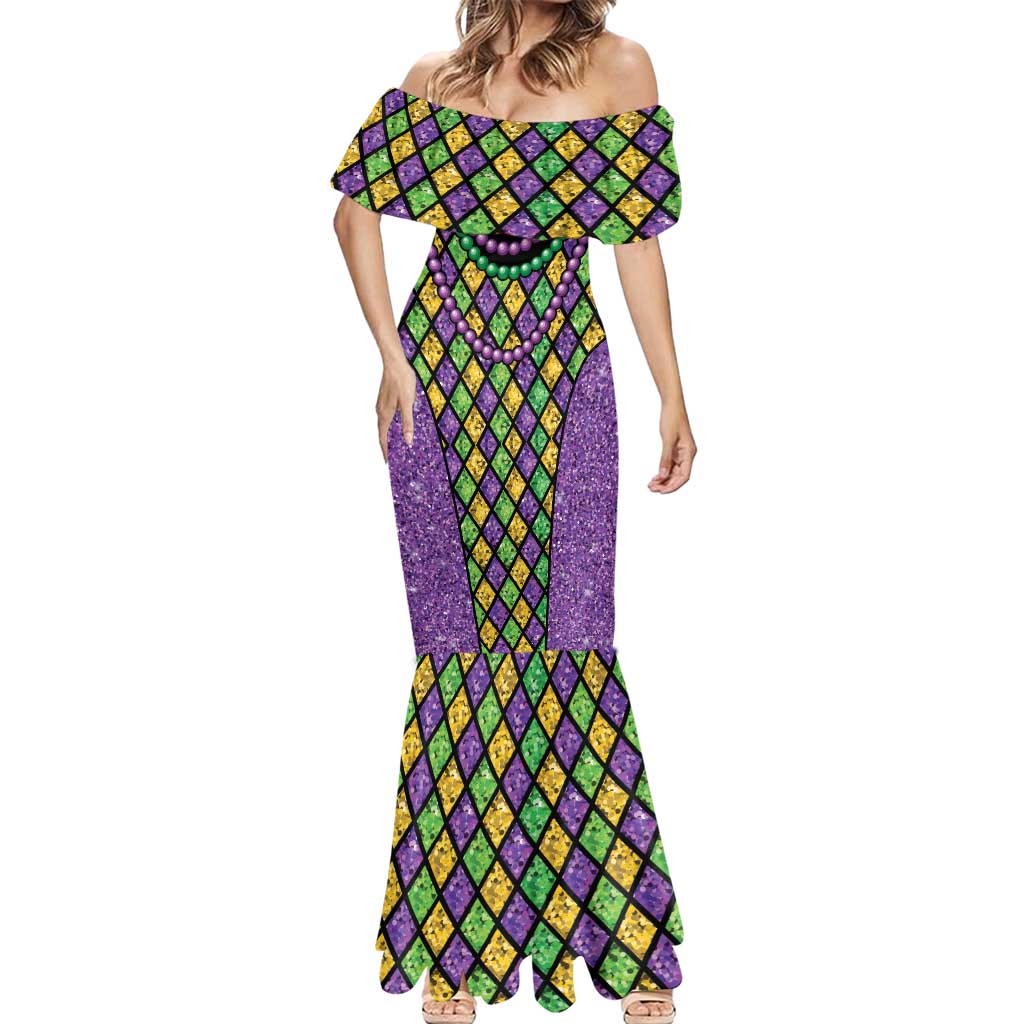 Mardi Gras Strings of Beads Mermaid Dress - Wonder Print Shop