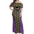 Mardi Gras Strings of Beads Off Shoulder Maxi Dress - Wonder Print Shop