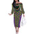 Mardi Gras Strings of Beads Off The Shoulder Long Sleeve Dress - Wonder Print Shop