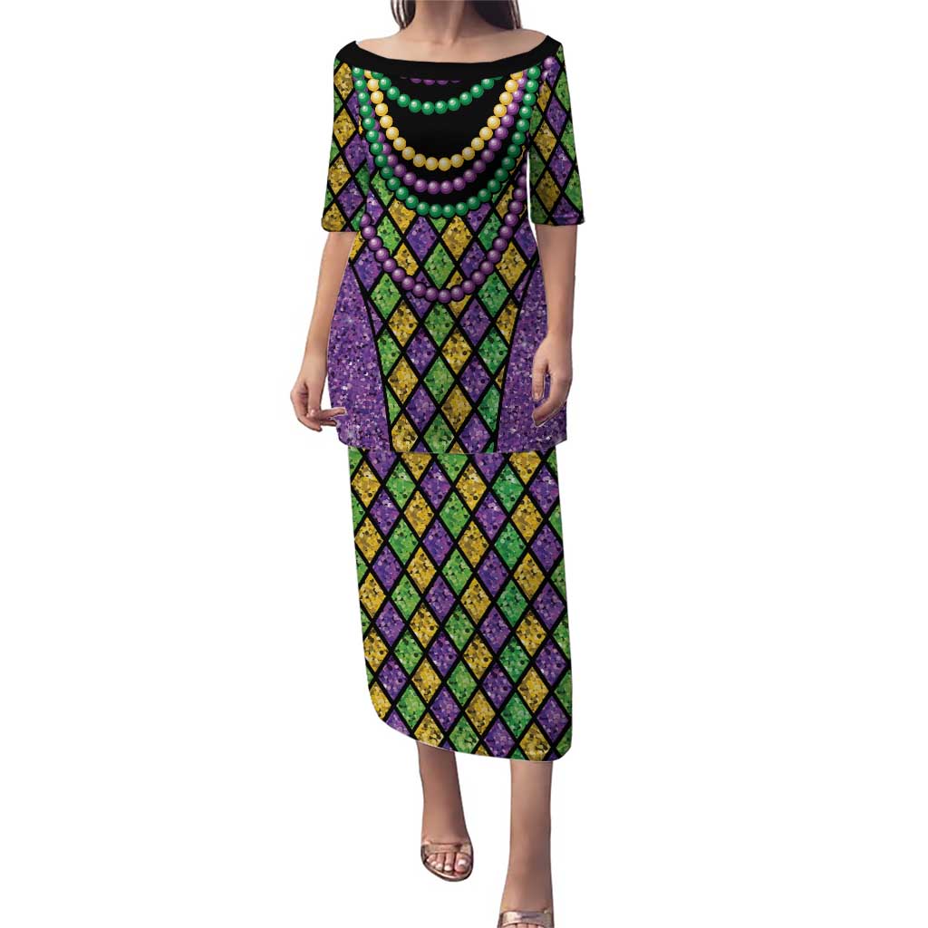 Mardi Gras Strings of Beads Puletasi - Wonder Print Shop