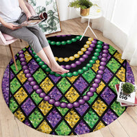 Mardi Gras Strings of Beads Round Carpet - Wonder Print Shop