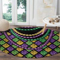 Mardi Gras Strings of Beads Round Carpet - Wonder Print Shop
