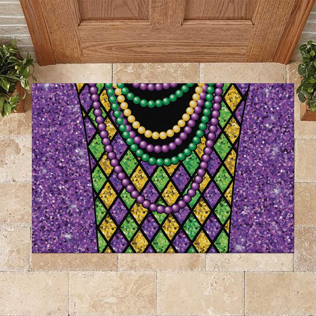 Mardi Gras Strings of Beads Rubber Doormat - Wonder Print Shop