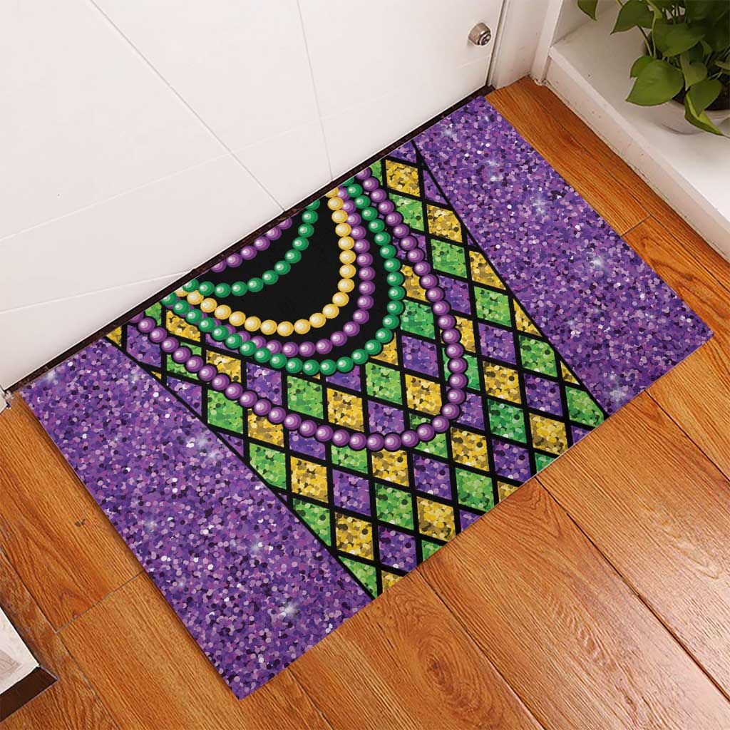 Mardi Gras Strings of Beads Rubber Doormat - Wonder Print Shop