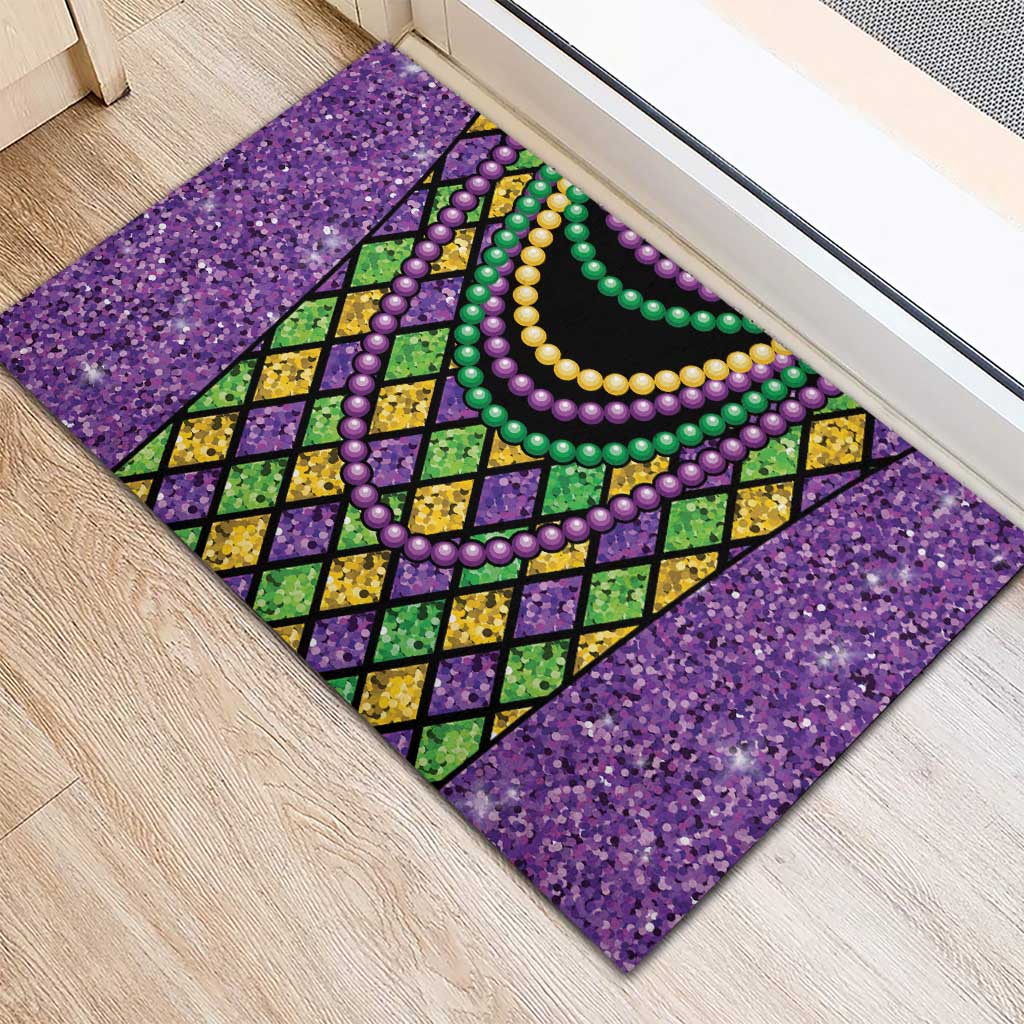 Mardi Gras Strings of Beads Rubber Doormat - Wonder Print Shop