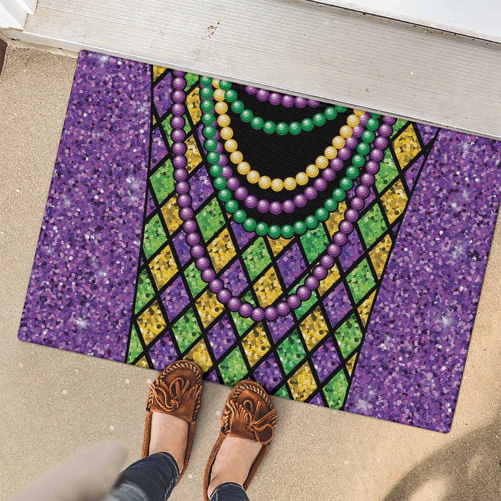 Mardi Gras Strings of Beads Rubber Doormat - Wonder Print Shop