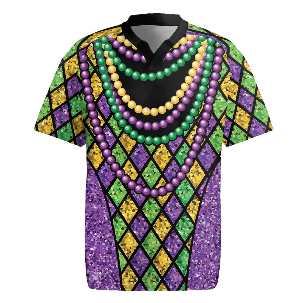 Mardi Gras Strings of Beads Rugby Jersey - Wonder Print Shop
