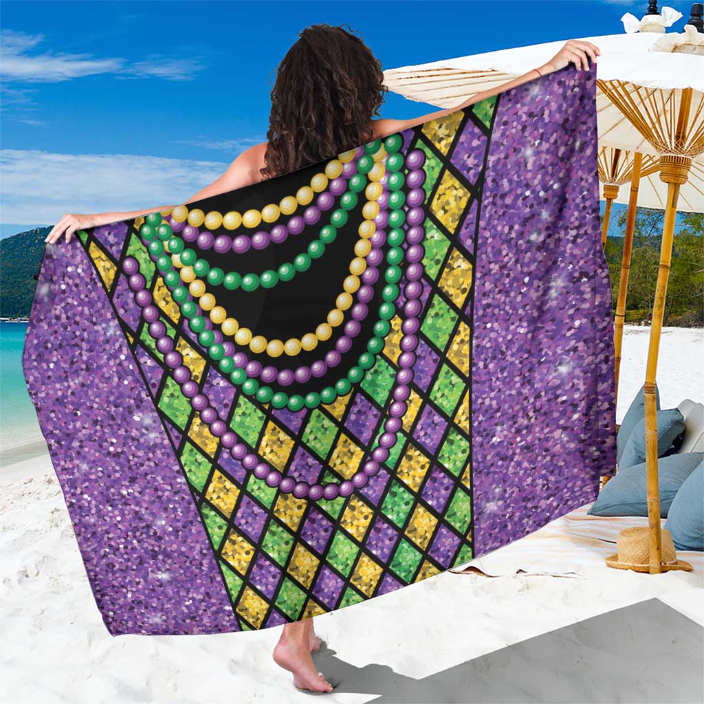 Mardi Gras Strings of Beads Sarong - Wonder Print Shop