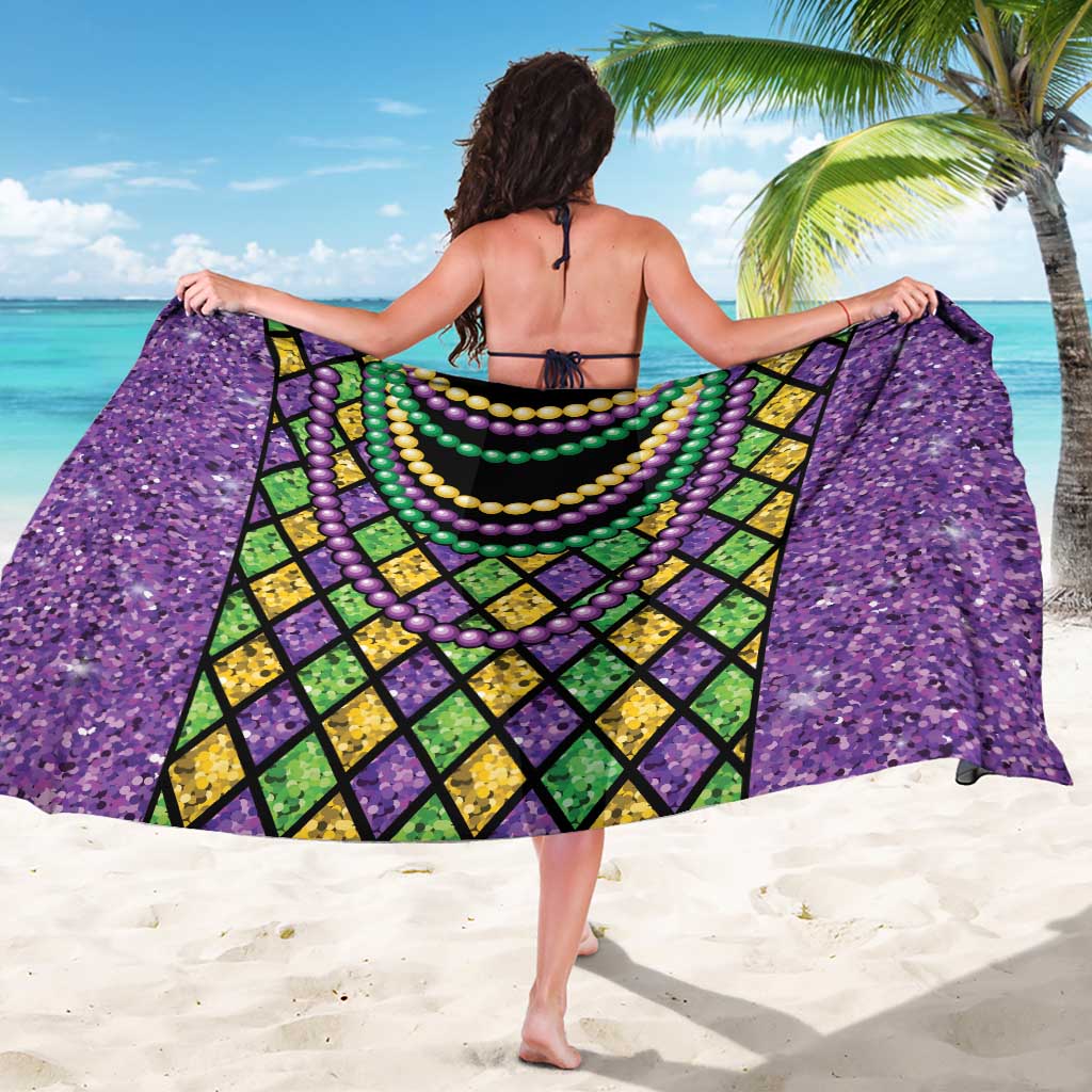 Mardi Gras Strings of Beads Sarong - Wonder Print Shop