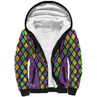 Mardi Gras Strings of Beads Sherpa Hoodie - Wonder Print Shop