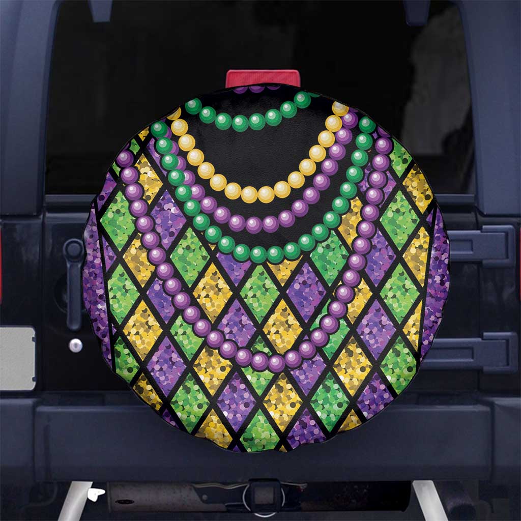 Mardi Gras Strings of Beads Spare Tire Cover - Wonder Print Shop