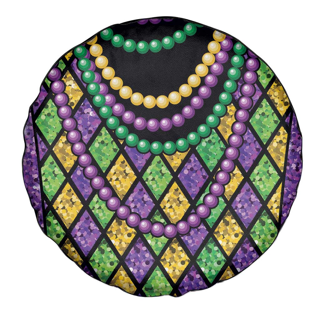 Mardi Gras Strings of Beads Spare Tire Cover - Wonder Print Shop