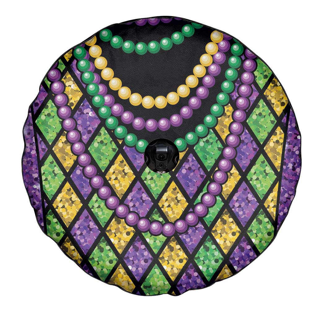 Mardi Gras Strings of Beads Spare Tire Cover - Wonder Print Shop