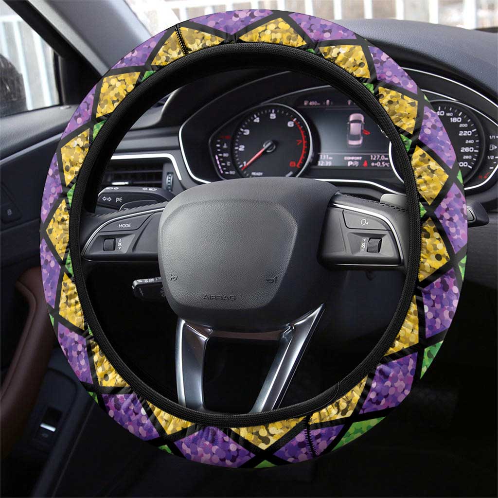 Mardi Gras Strings of Beads Steering Wheel Cover - Wonder Print Shop