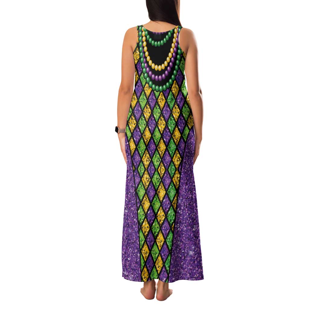 Mardi Gras Strings of Beads Tank Maxi Dress - Wonder Print Shop