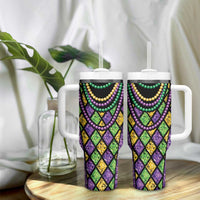 Mardi Gras Strings of Beads Tumbler With Handle - Wonder Print Shop