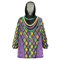 Mardi Gras Strings of Beads Wearable Blanket Hoodie - Wonder Print Shop