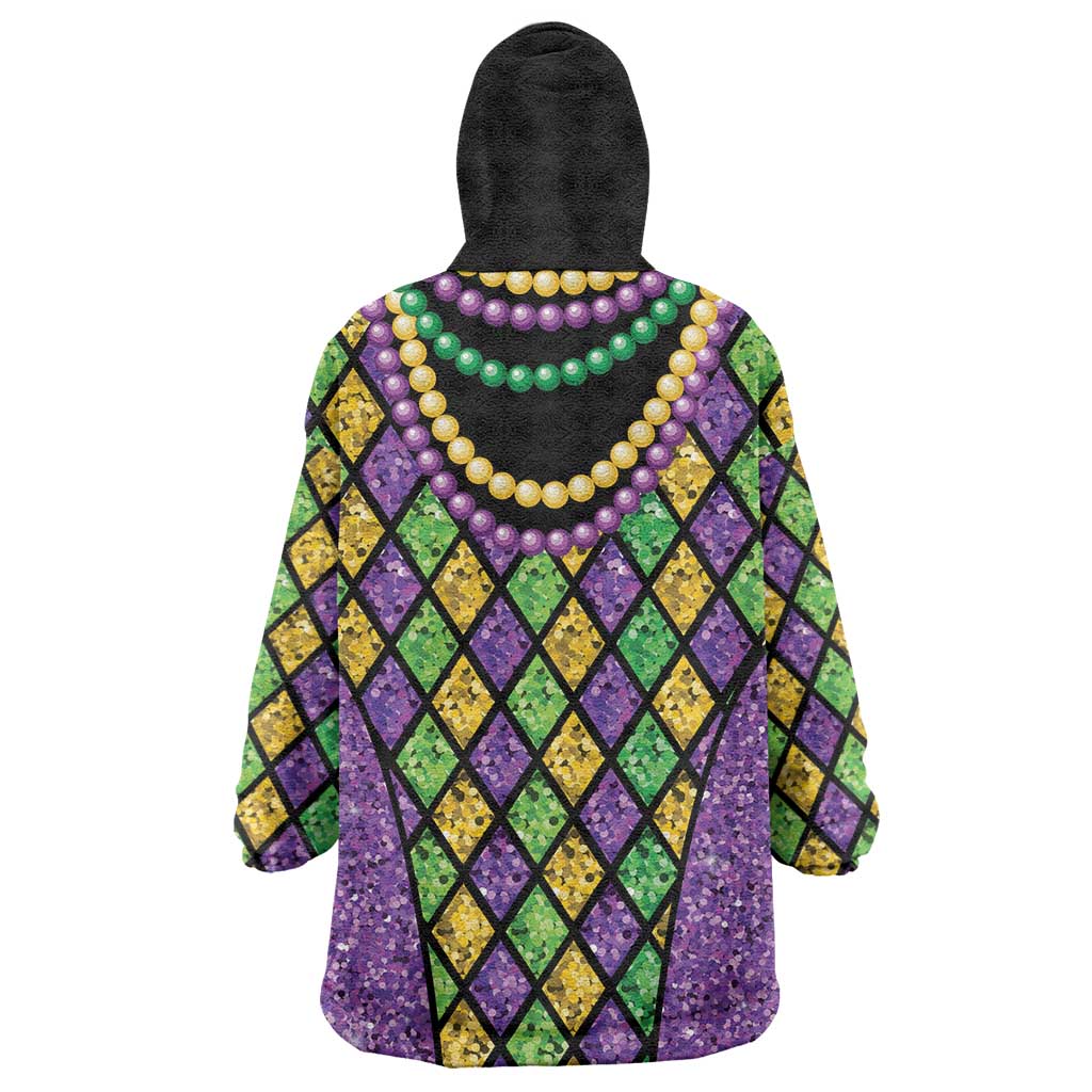 Mardi Gras Strings of Beads Wearable Blanket Hoodie - Wonder Print Shop