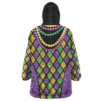 Mardi Gras Strings of Beads Wearable Blanket Hoodie - Wonder Print Shop
