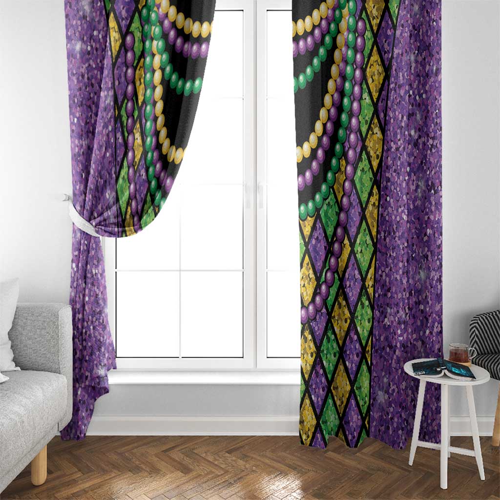 Mardi Gras Strings of Beads Window Curtain - Wonder Print Shop