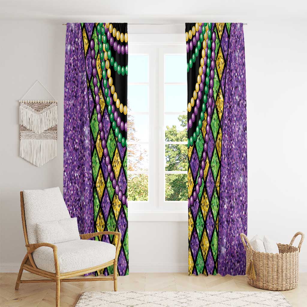 Mardi Gras Strings of Beads Window Curtain - Wonder Print Shop