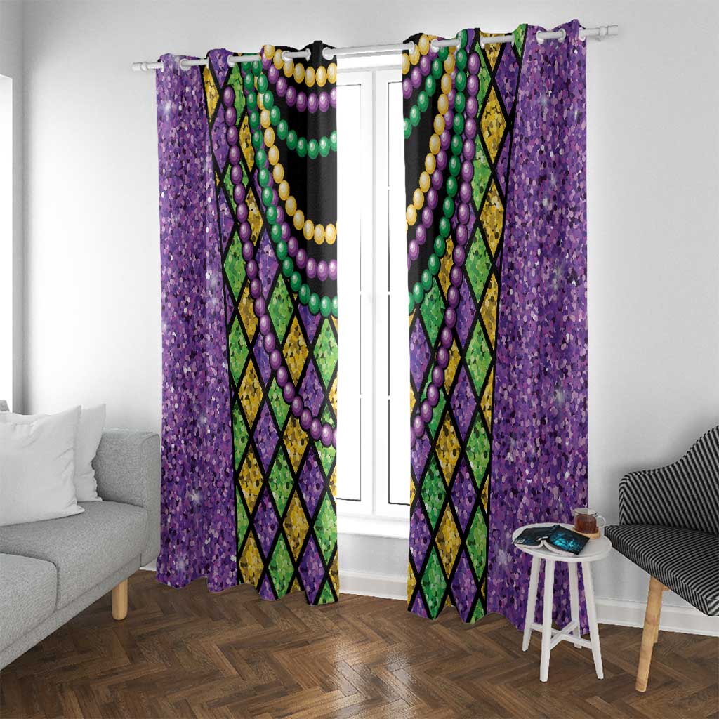 Mardi Gras Strings of Beads Window Curtain - Wonder Print Shop