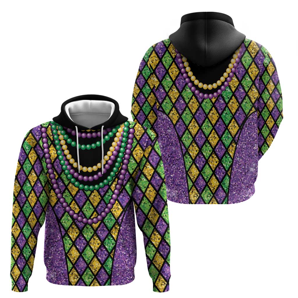 Mardi Gras Strings of Beads Zip Hoodie - Wonder Print Shop