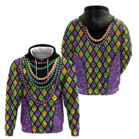 Mardi Gras Strings of Beads Zip Hoodie - Wonder Print Shop