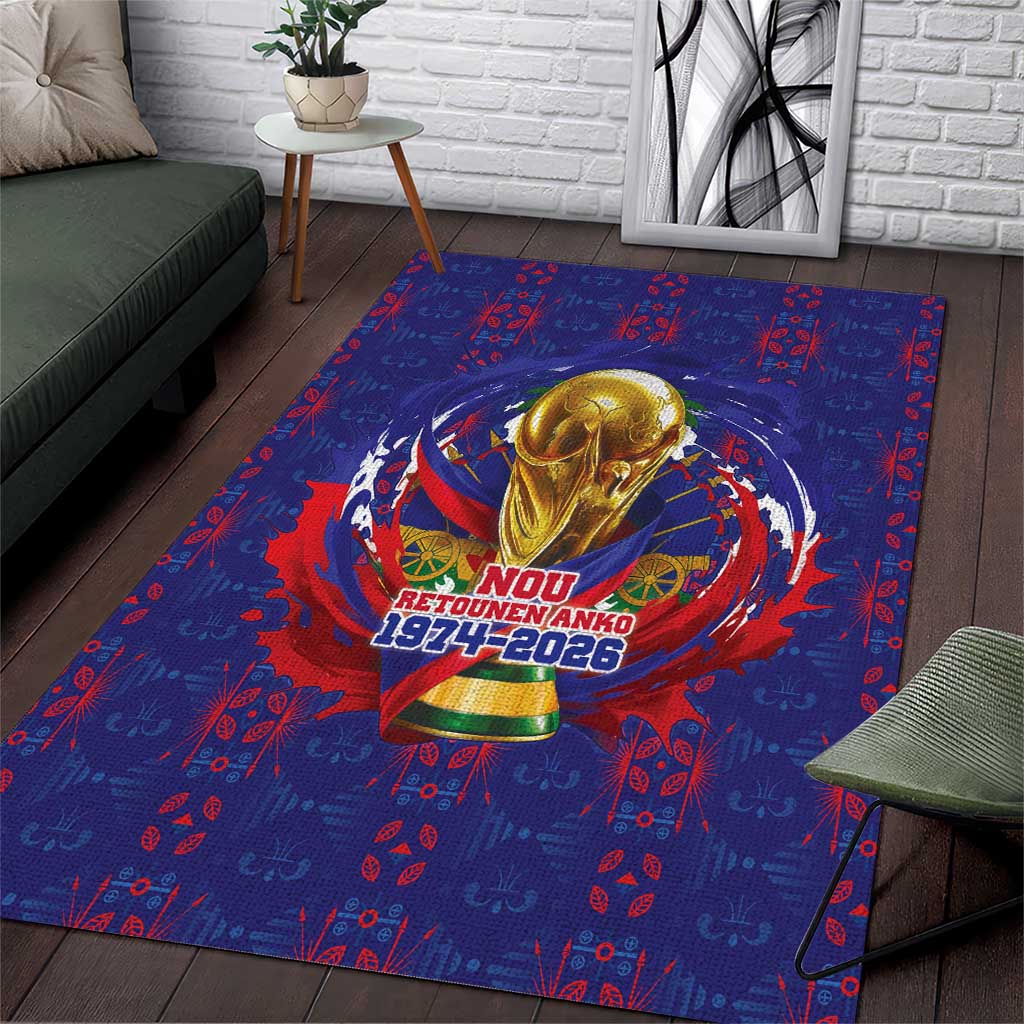 Haiti Grenadye Alaso Area Rug Blue Nou Retounen Anko 1974-2026 - Wonder Print Shop