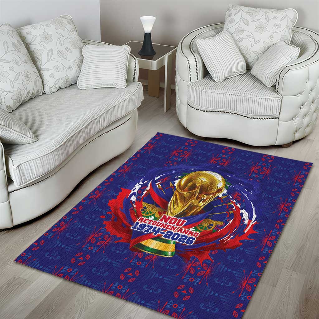 Haiti Grenadye Alaso Area Rug Blue Nou Retounen Anko 1974-2026 - Wonder Print Shop
