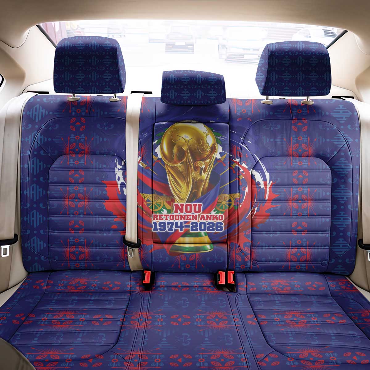 Haiti Grenadye Alaso Back Car Seat Cover Blue Nou Retounen Anko 1974-2026 - Wonder Print Shop