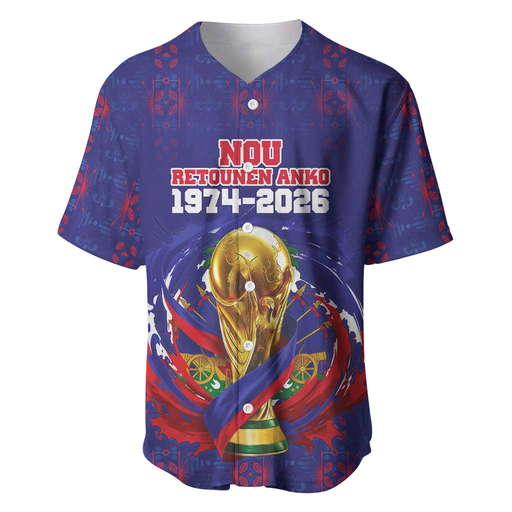 Custom Haiti Grenadye Alaso Baseball Jersey Blue Nou Retounen Anko 1974-2026 - Wonder Print Shop