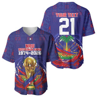 Custom Haiti Grenadye Alaso Baseball Jersey Blue Nou Retounen Anko 1974-2026 - Wonder Print Shop